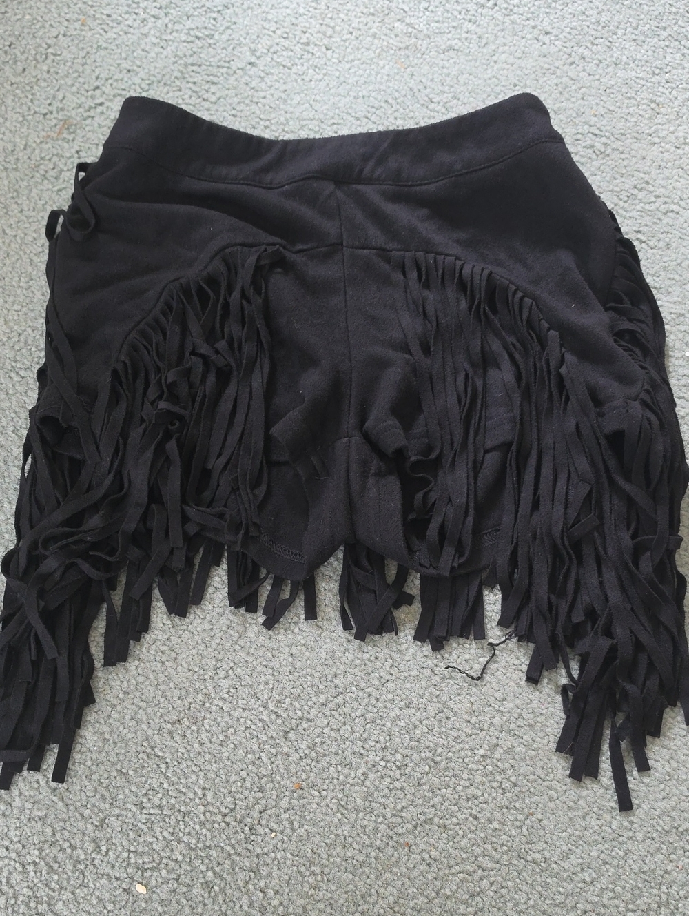 I Heart Raves Black Fringe Mini Shorts